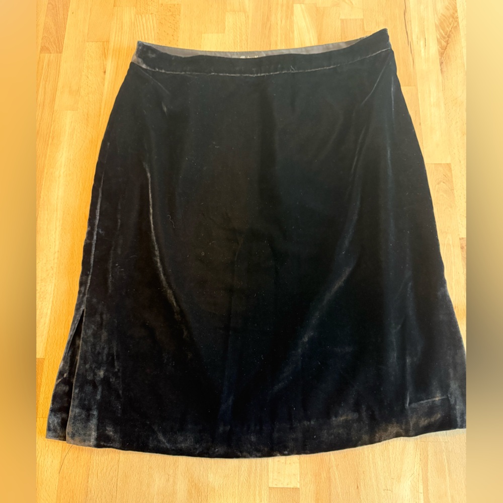 Madewell Black Velvet Skirt